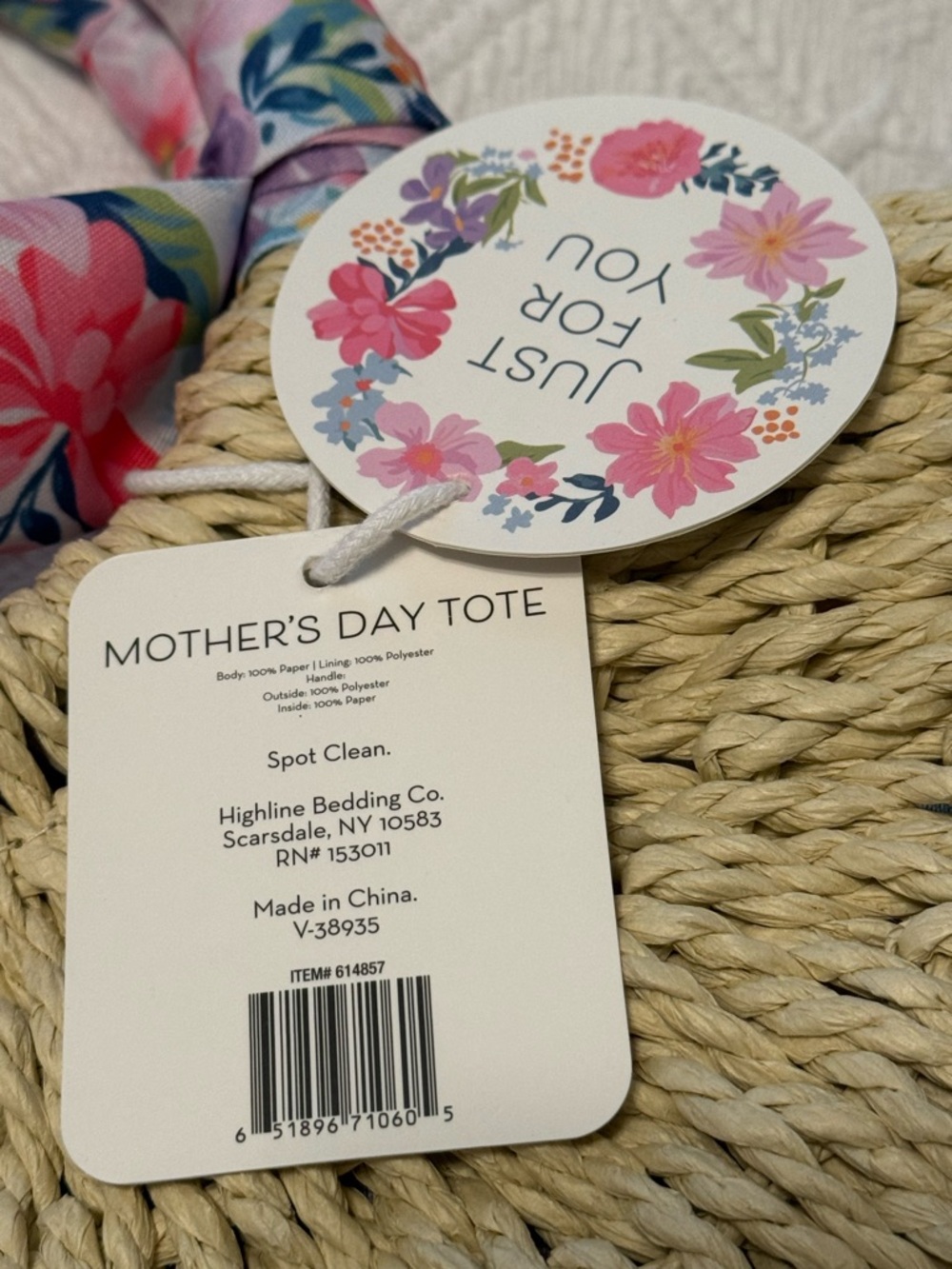 Tote - straw - scarf wrapped handles - small 15.5x3x8. Cute & perfect New NWT - Picture 8 of 12